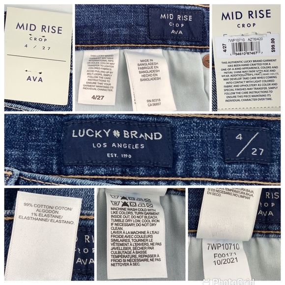 Lucky Brand NWT Ava Mid-Rise Skinny Cropped Jeans, 4/27 - Picture 16 of 16